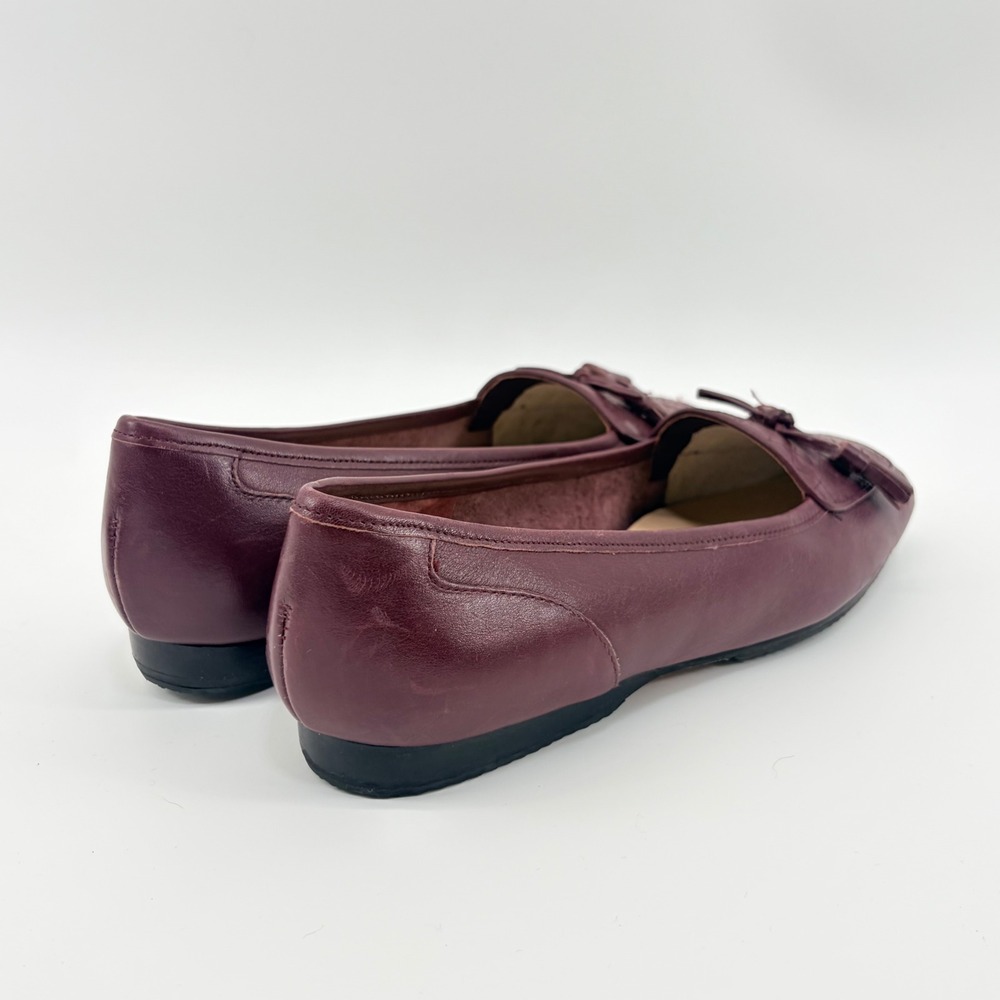Enzo Angiolini EALIZZIA Burgundy Quilted Leather Tassel Loafers 8M Classic Mod - Picture 6 of 14